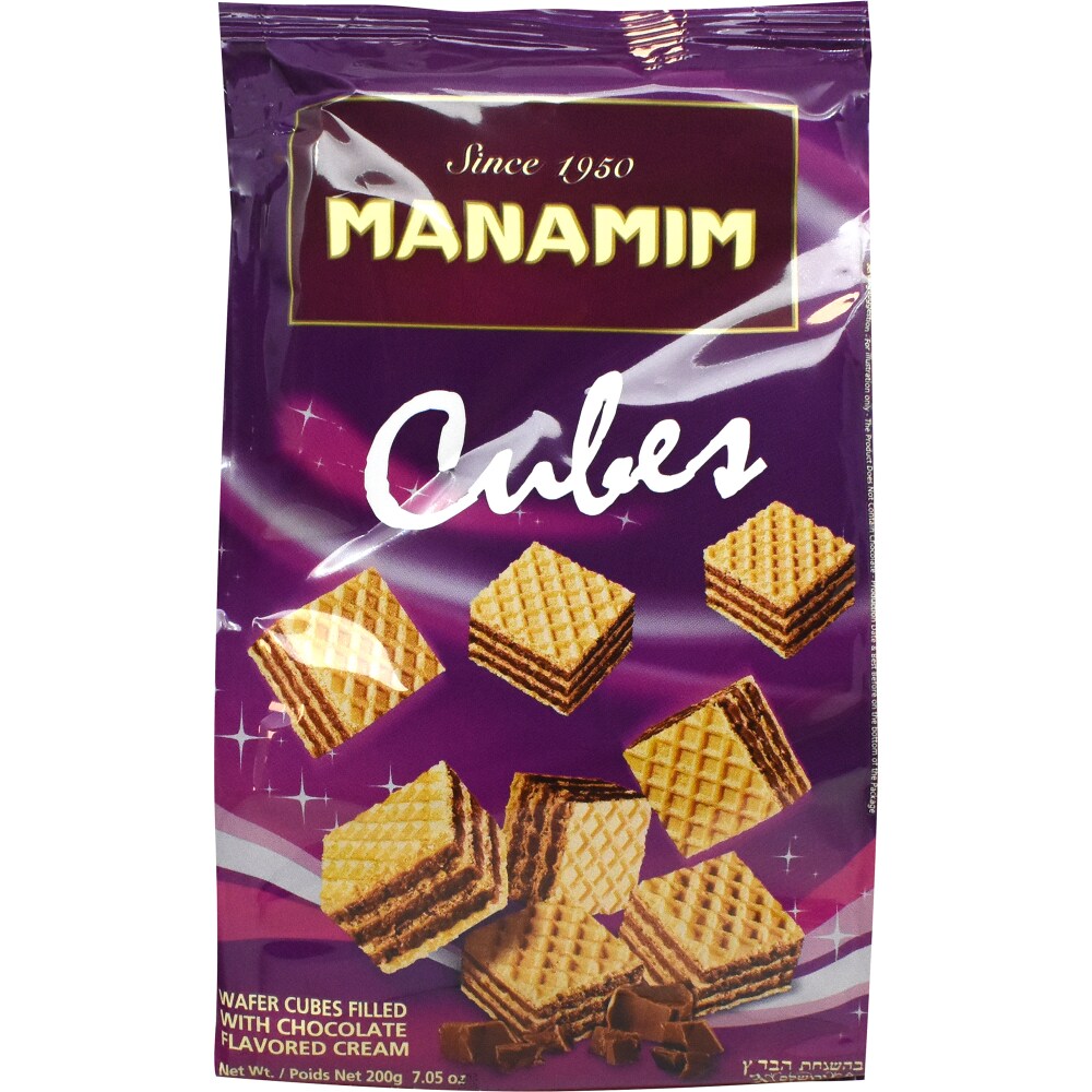 Manamim Wafer Cubes Filled With Chocolate Flavored Cream Kosher Parve 200g