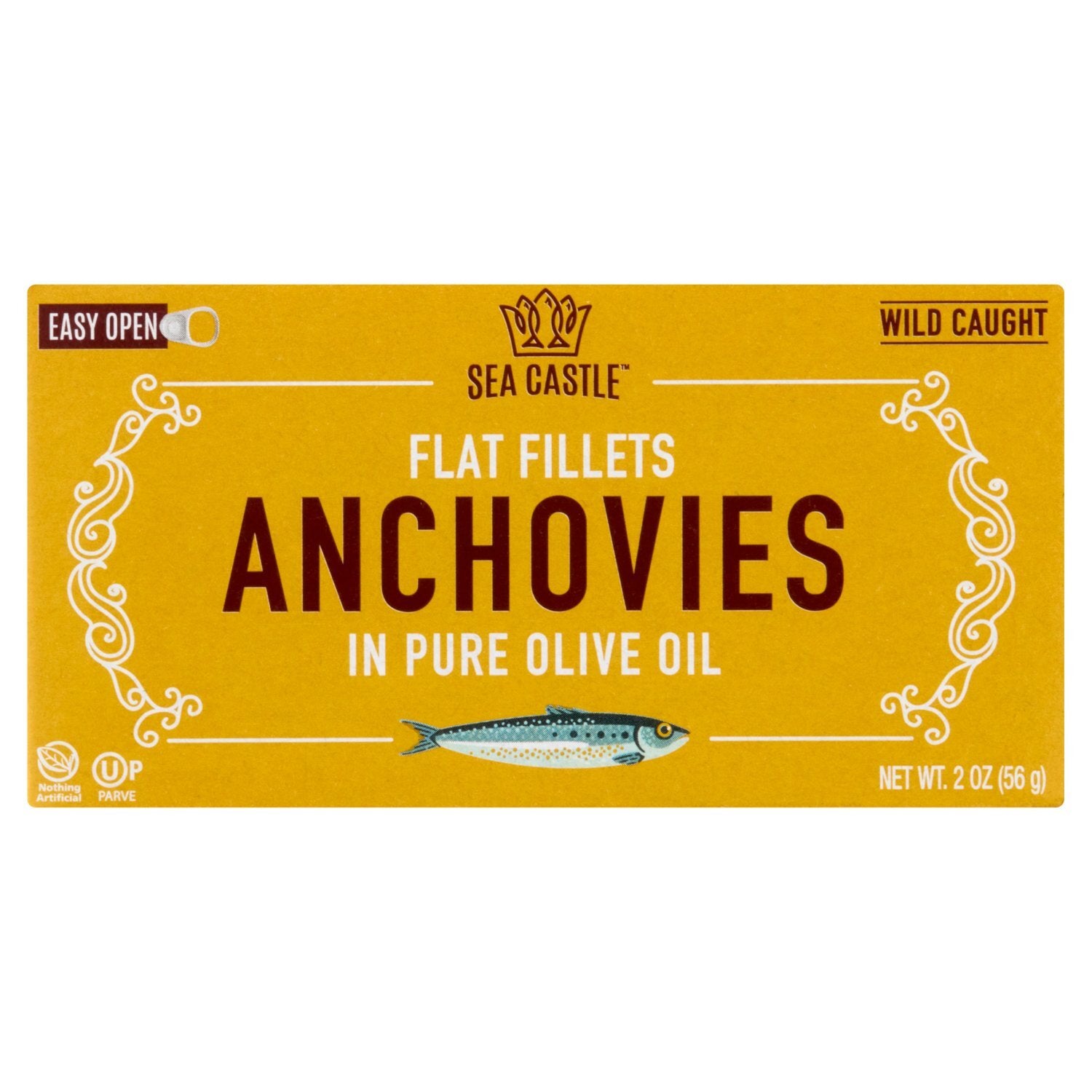 Sea Castle Flat Fillets Anchovies Ir Pure Olive Oil