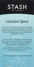 Stash Herbal Tea Caffeine Free Licorice Spice Kosher Parve