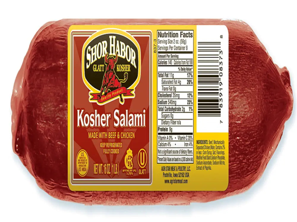 Shor Habor Kosher Salami Bulk 2.8 lb