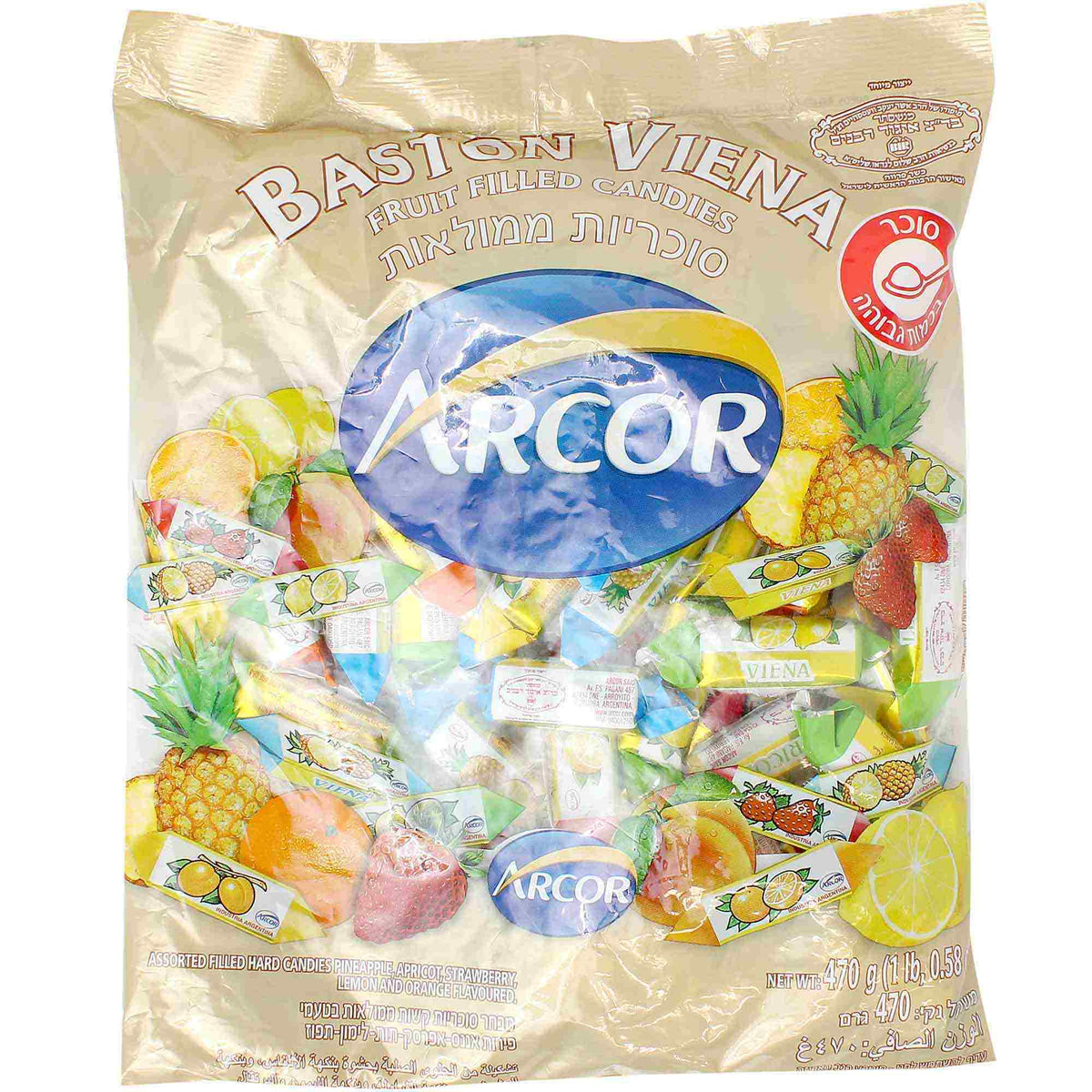 Caramelos Rellenos de Frutas Baston Viena