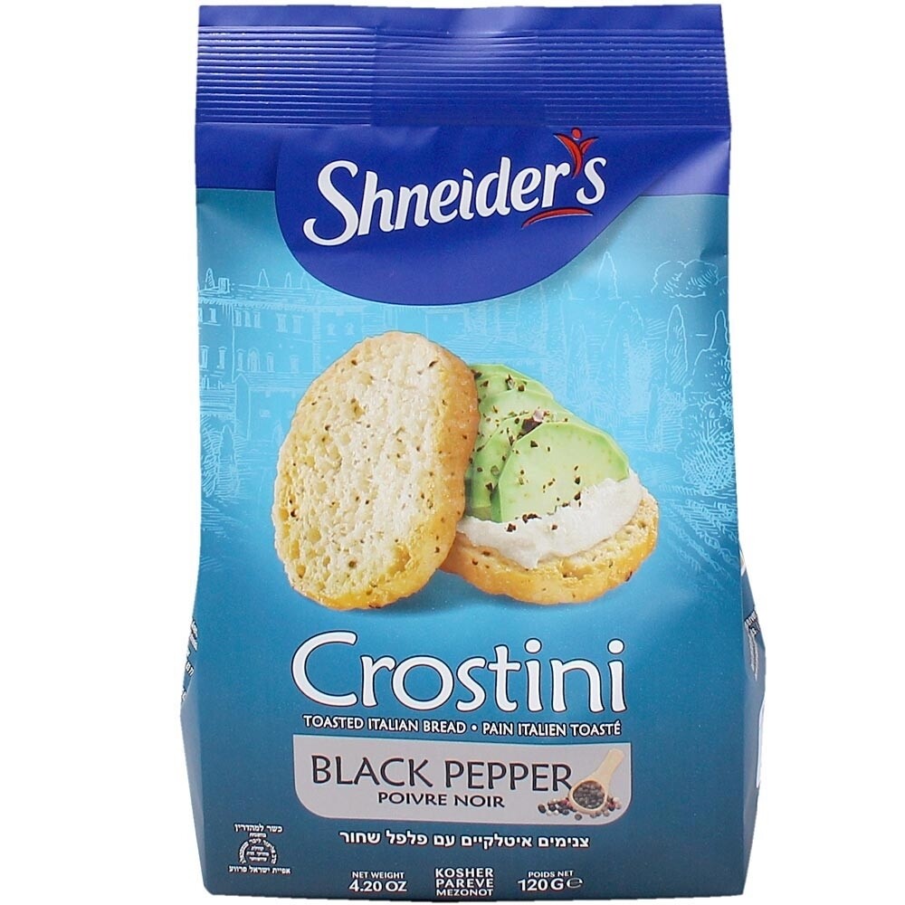 Shneirder´s Crostini Toasted Italian Bread BLACK PEPPER 4.20 Kosher Parve
