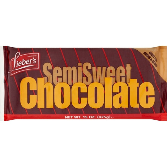 Tableta de chocolate semiamargo prémium para repostería Liebers, 396 g