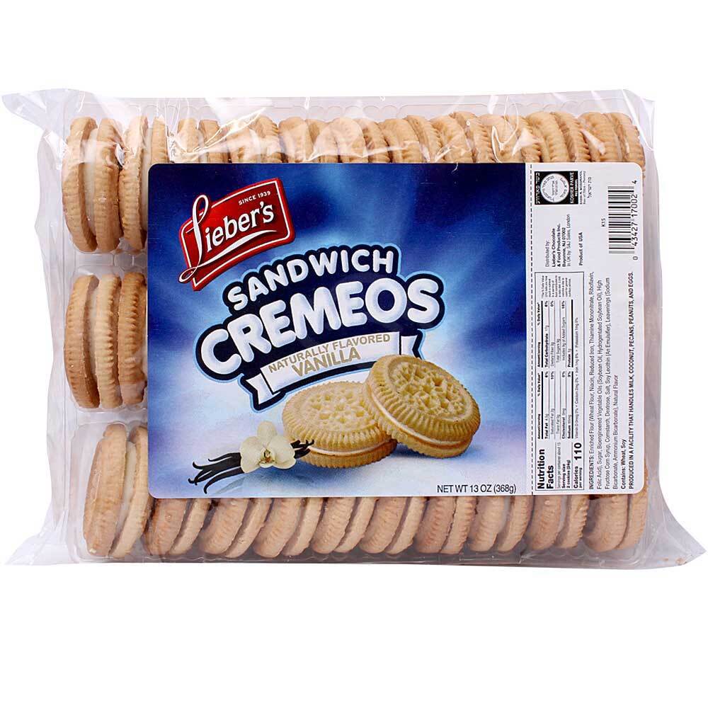 Lieber's Sandwich Cremeos Vanilla 13  Kosher Parve
