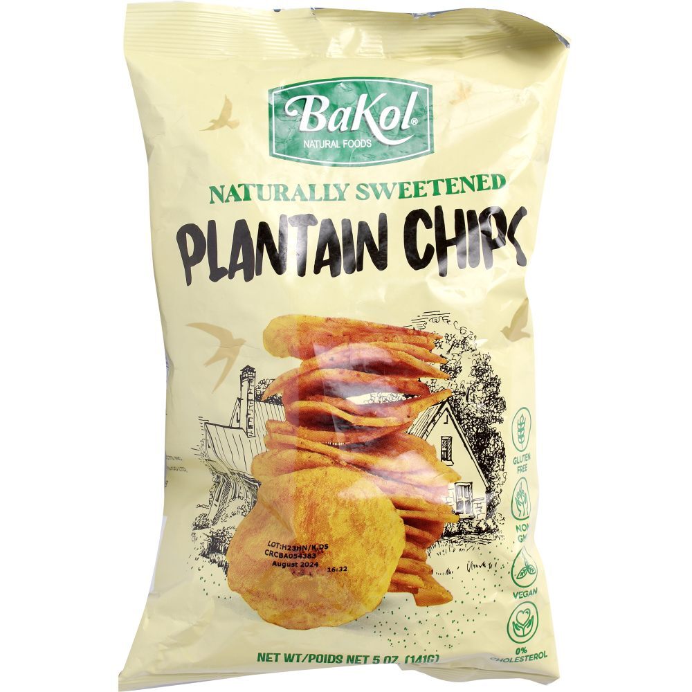 Bakol Naturally Sweetened Plantain Chips KLP de 5 oz