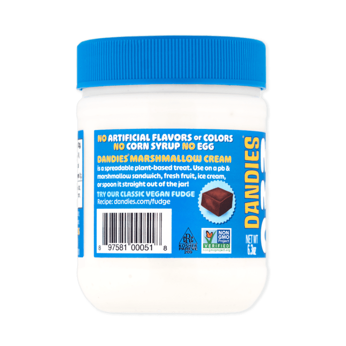 Dandies Vegan Marshmallow CREAM Kosher Parve 6.3oz