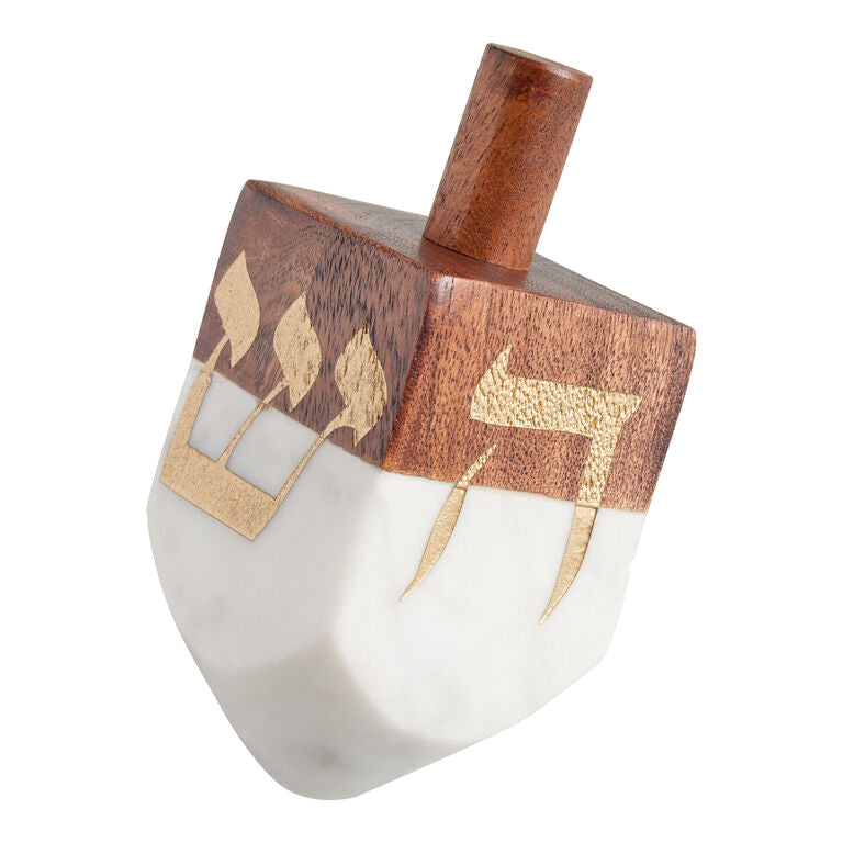 Wooden Dreidel Happy Janukka