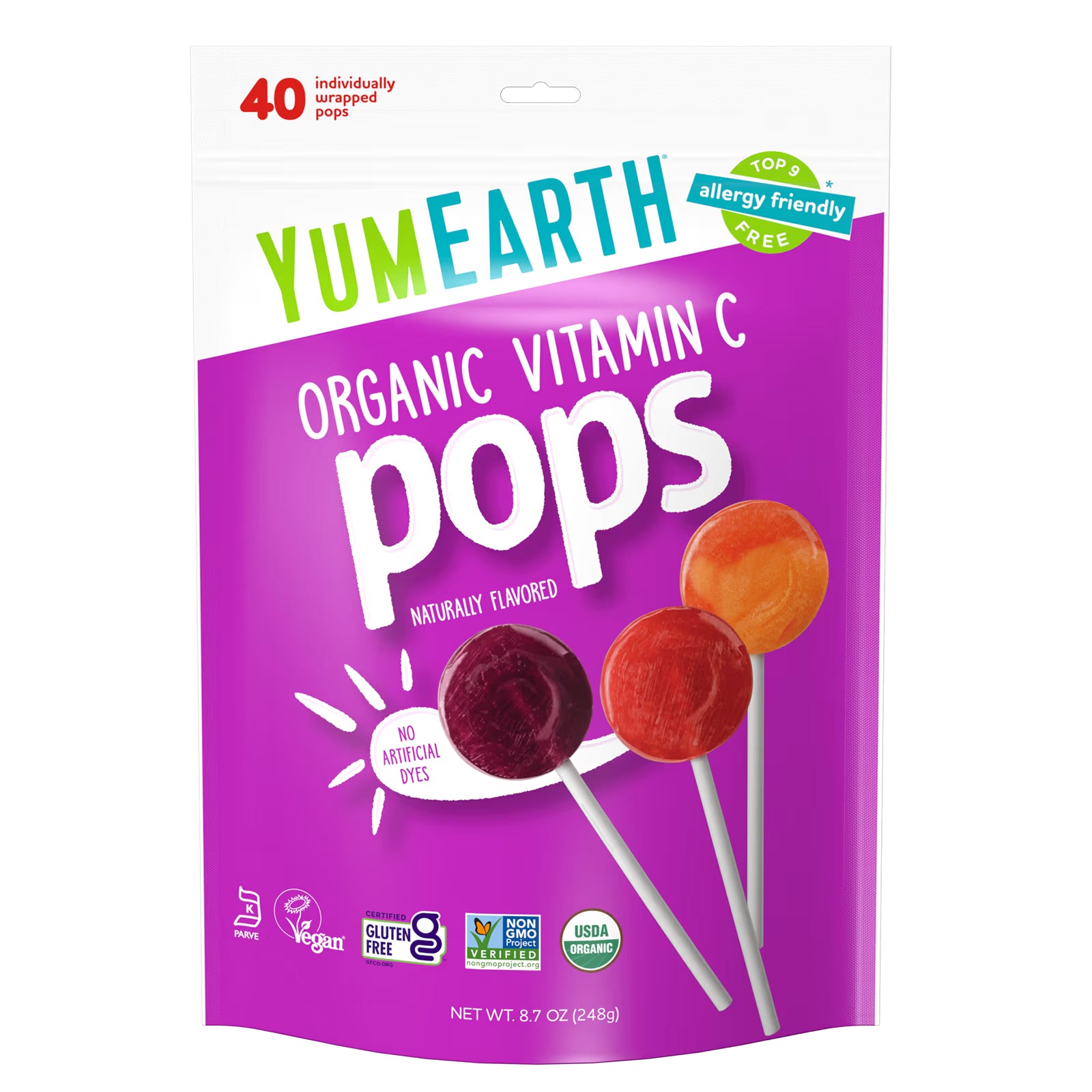 PALETAS ORGÁNICAS VITAMINA C VARIEDAD YUMMY EARTH