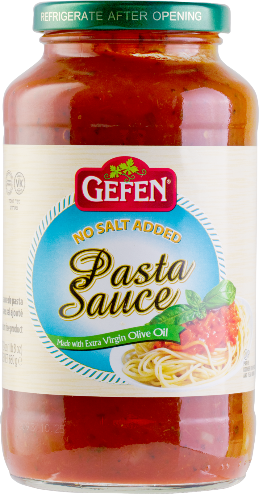 Salsa para pasta Gefen sin sal añadida