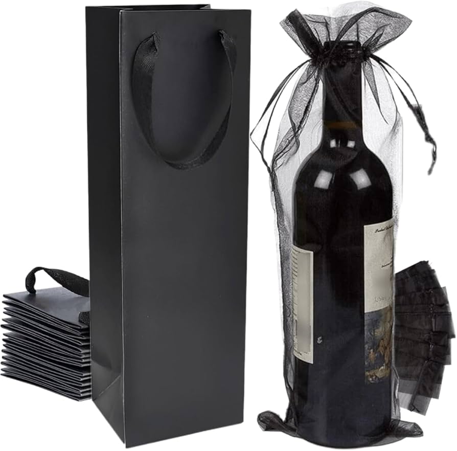 Black Bag Gift Wine Bottle