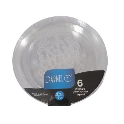 Platos de cristal Darnel 6 unid 18 cm