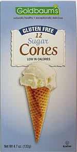 Goldbaums Gluten Free Sugar Cones Kosher Parve 12u - 132g
