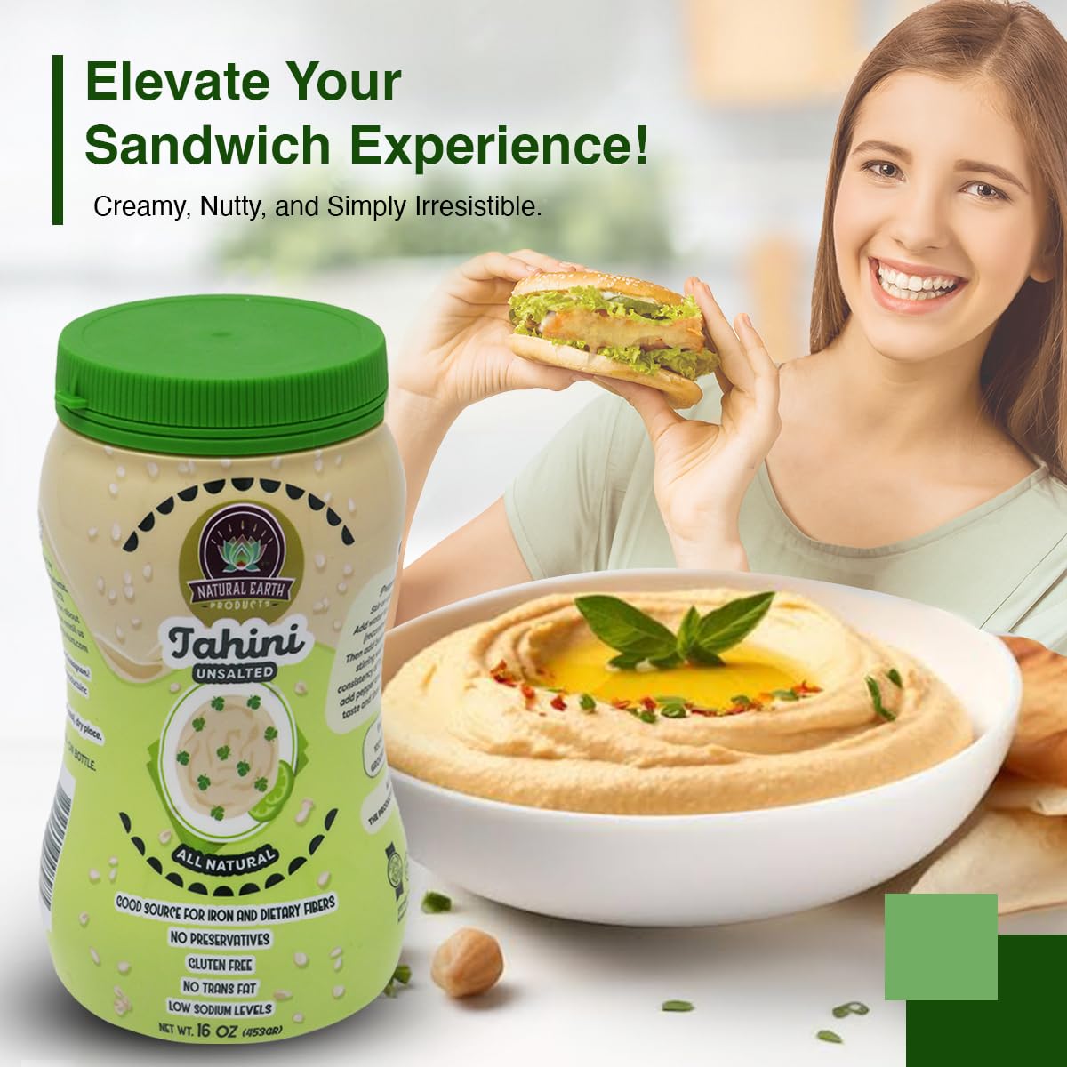 Natural Earth Tahini Unsalted All Natural 16oz