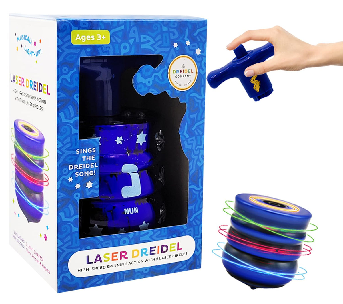 Happy Hanukkah Laser Dreidel