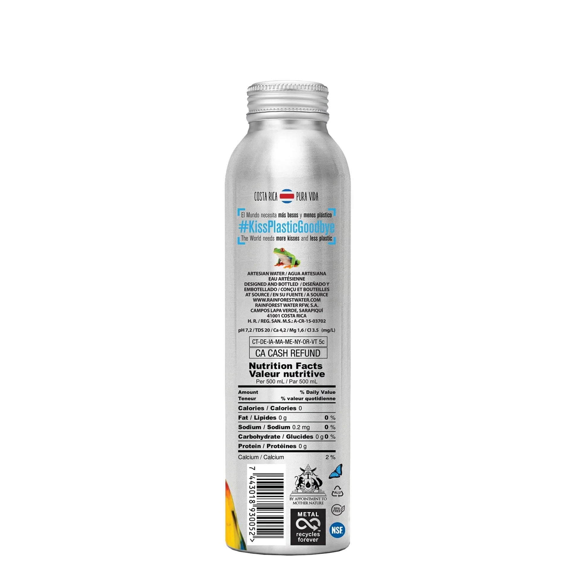 Artisanal Aluminum Bottled Water RainForest Water 500ml