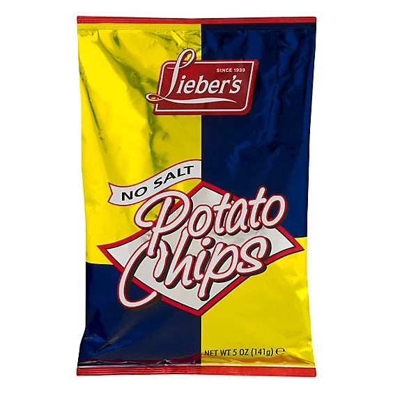 Lieber s No Salt Potato Chips 5 oz