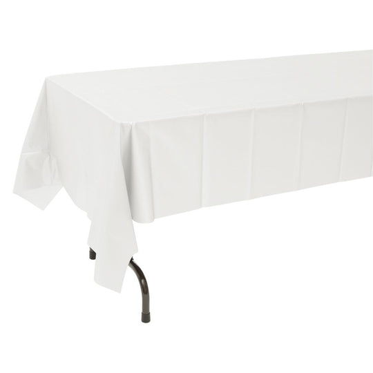 Plastic White Table Cover Blu Sky