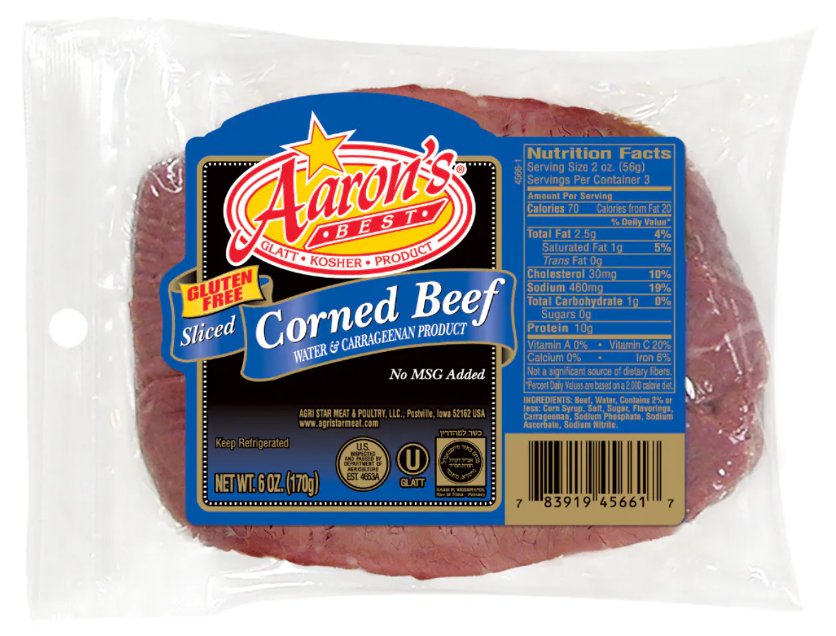 Aarons SLICED CORNED BEEF 170g