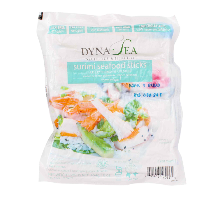 Dyna Sea Surimi Seafood Sticks Kosher for Passover 16 oz