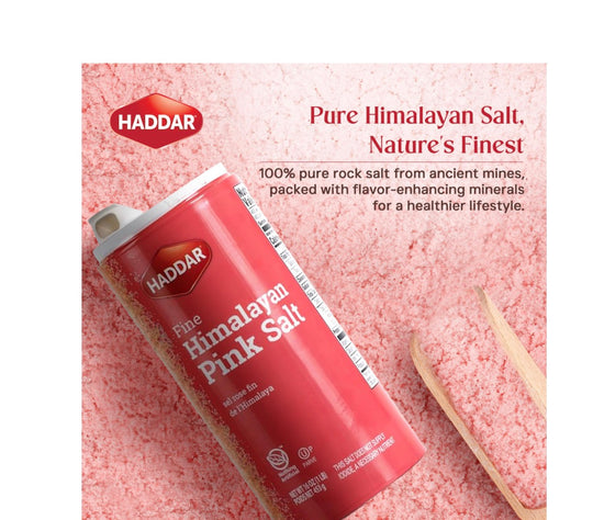 Haddar Fine Pink Himalayan Kosher Salt 16oz
