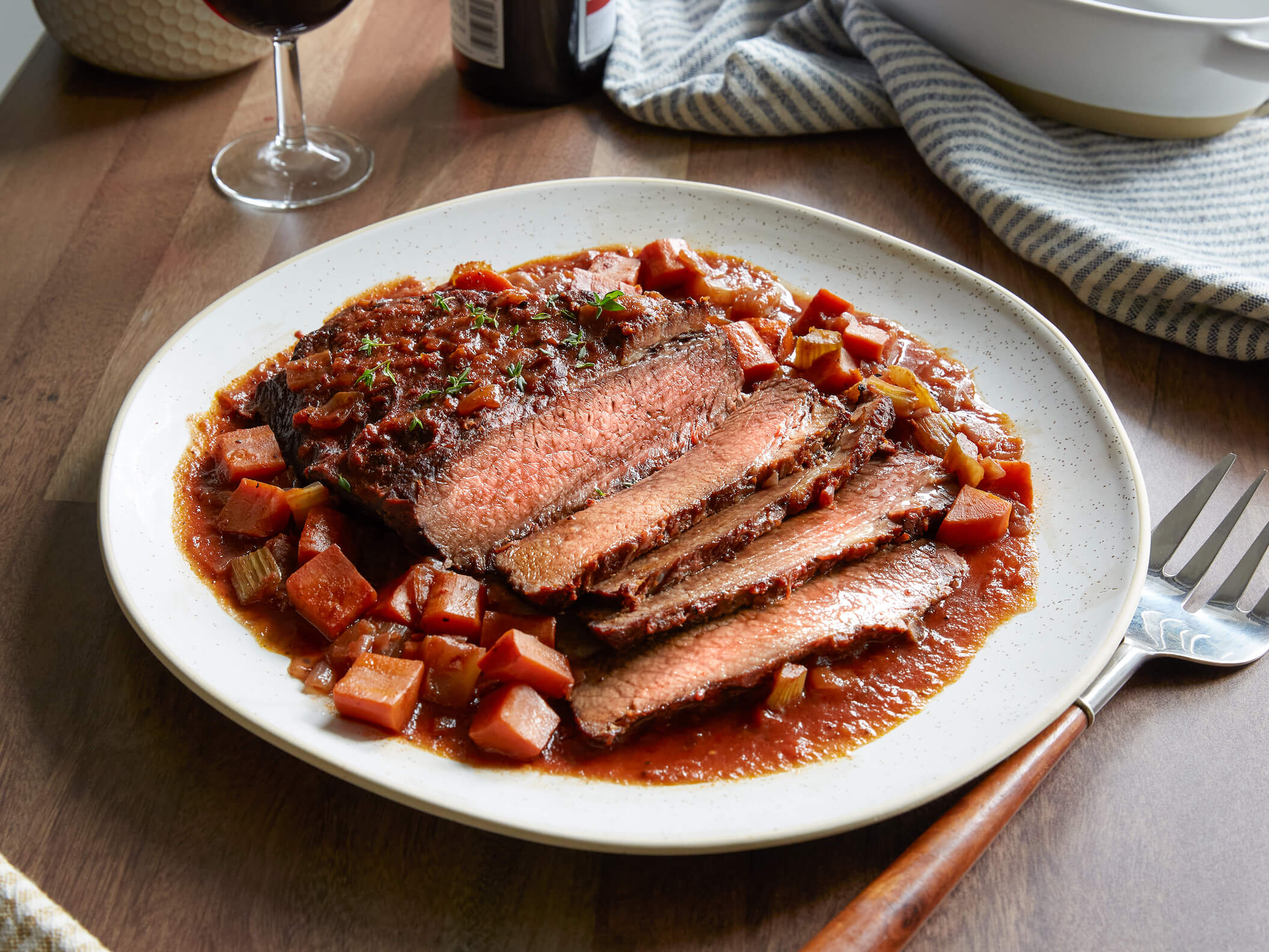Wine Onion Mushroom Brisket