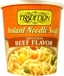 Instant Noodle Soup Imitation Beef Flavor Tradition