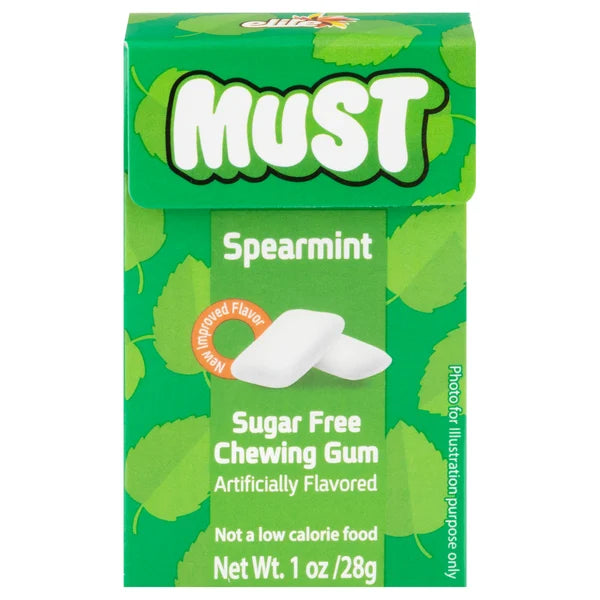 Must Sugar Free Chewing Gum Spearmint Flavor 28g Kosher Parve