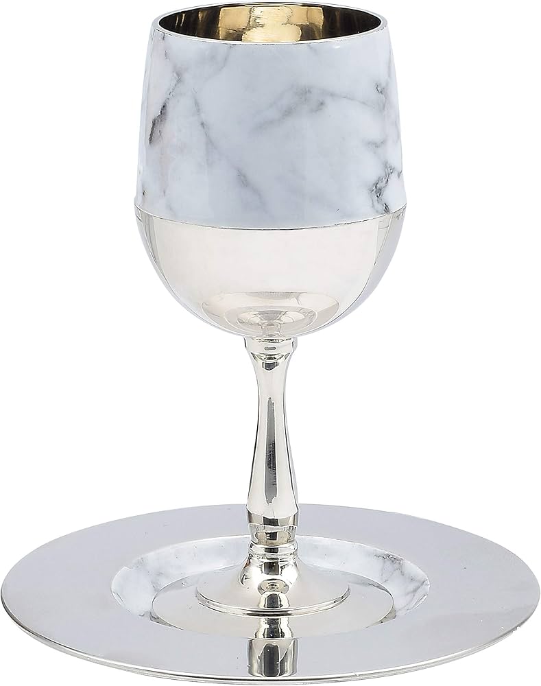 Kiddush Cup and Tray Style 95 Ner Mitzvah
