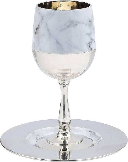 Kiddush Cup and Tray Style 95 Ner Mitzvah