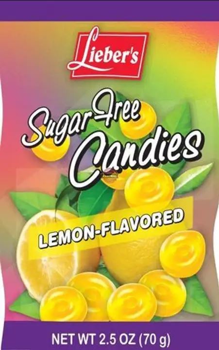 Liebers Sugar Free Candies Lemon - Flavored 2.5 oz