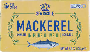 SEA CASTLE MACKEREL S&B FILLETS IN OLIVE OIL DE 4.4 ONZAS