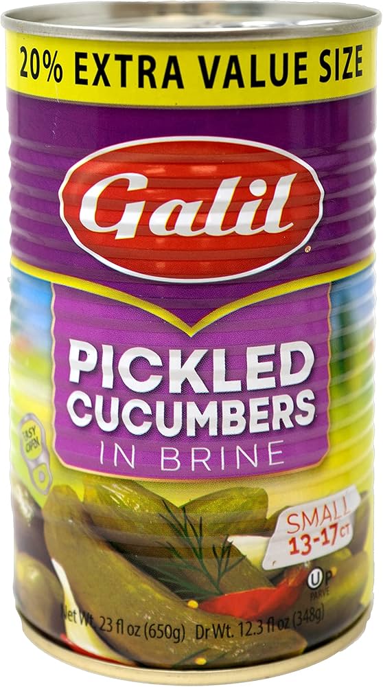 PICKLED CUCUMBERS IN BRINE 13-17 GALIL DE 348 GRAMOS