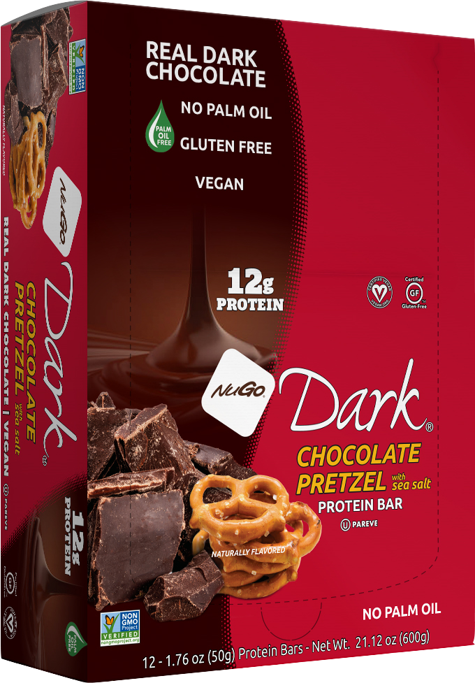 NuGo Dark Chocolate Pretzel With Sea Sal Bar 12gProtein Kosher Parve