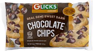 Real chocolate chips GLICKS de 9 onzas