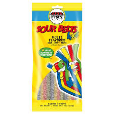 Paskesz Sour Belts - 4x4 Multi Flavored de 4 oz