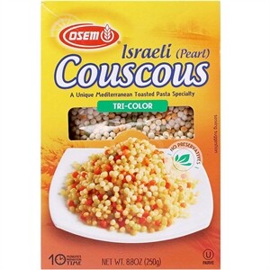 קוסקוס ישראלי תלת-צבעי בקופסה אסם