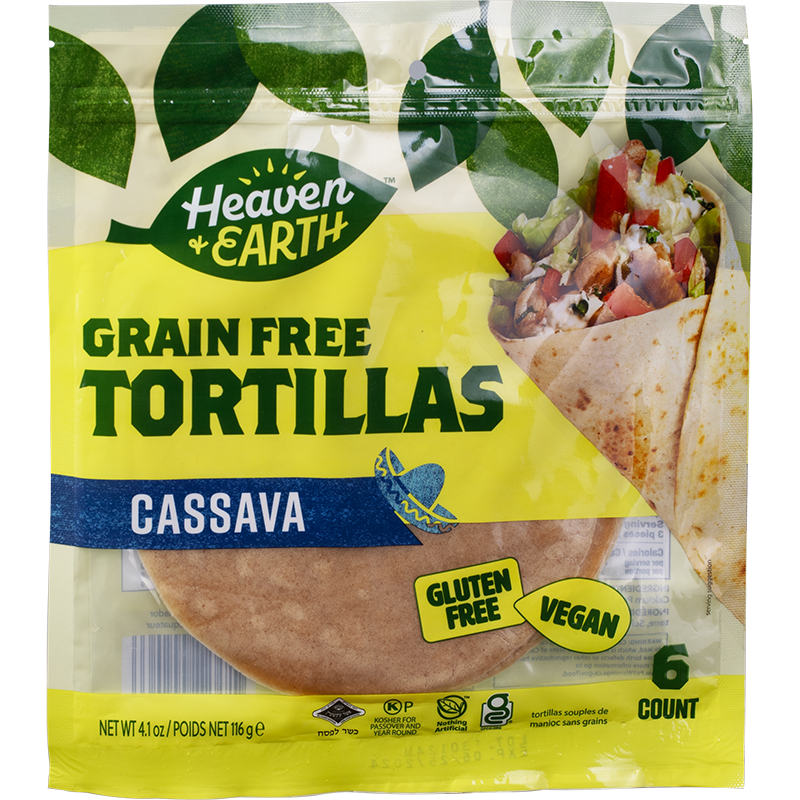 Heaven Earth Tortillas Cassava Kosher Passover 4.1 oz