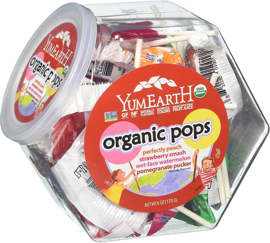 YumEarth Organic Pops Pomegranate, Watermelon,Peach, Strawberry 6 oz