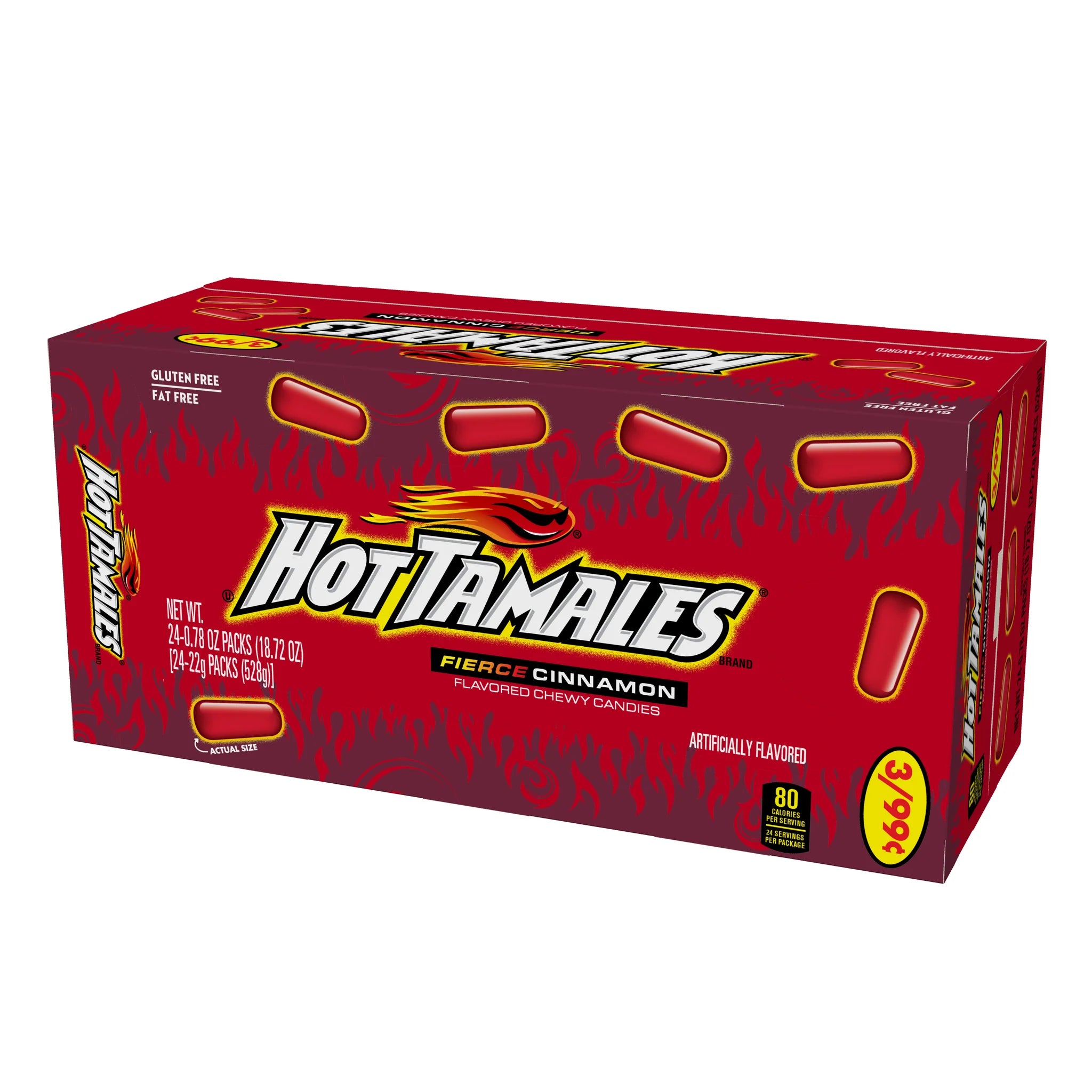 Hot Tamales Fierce Cinnamon Flavored Chewy Candies 0.78 oz