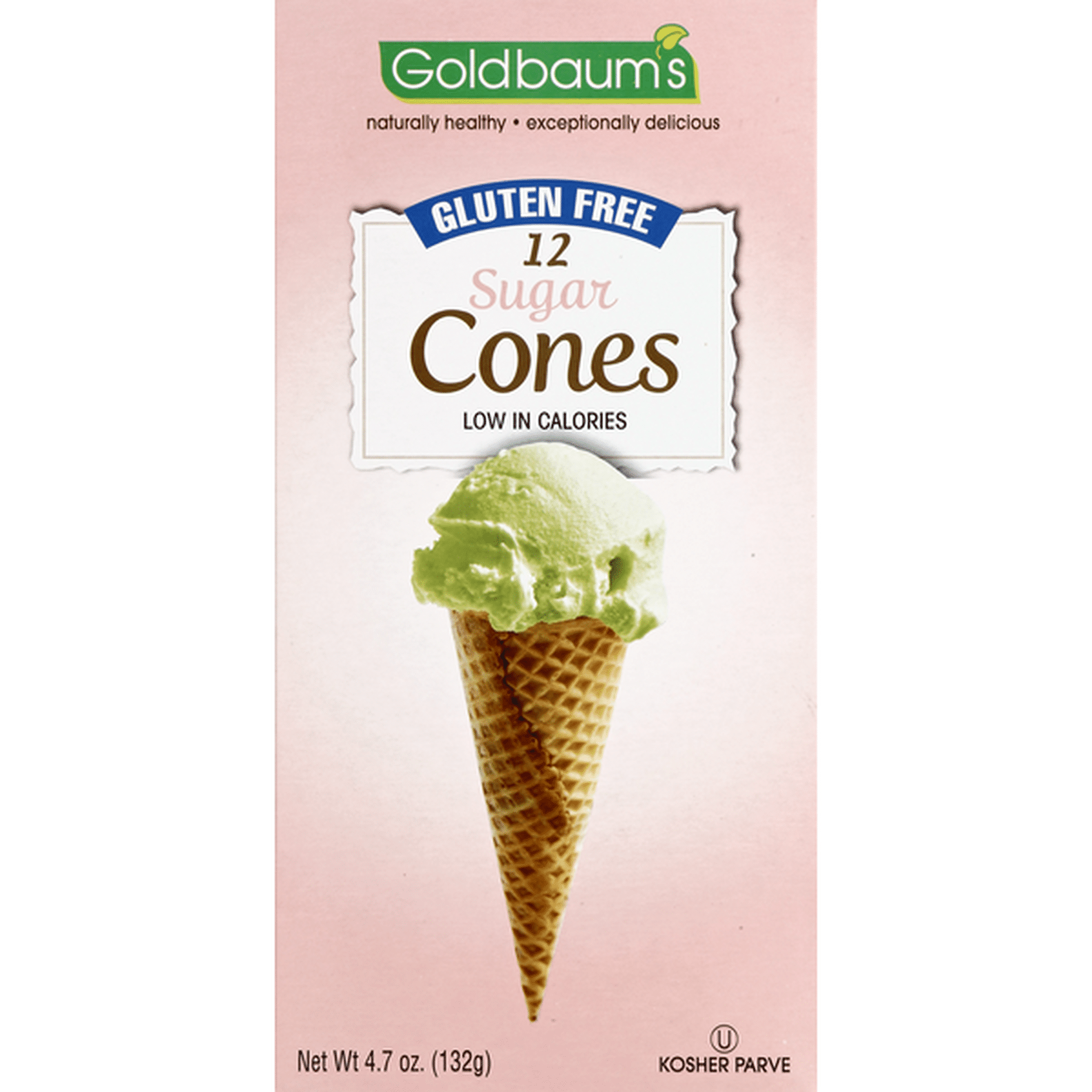 Goldbaums Gluten Free Sugar Cones Kosher Parve 12u - 132g
