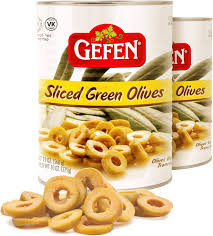 GEFEN SLICED GREEN OLIVES de 19 oz
