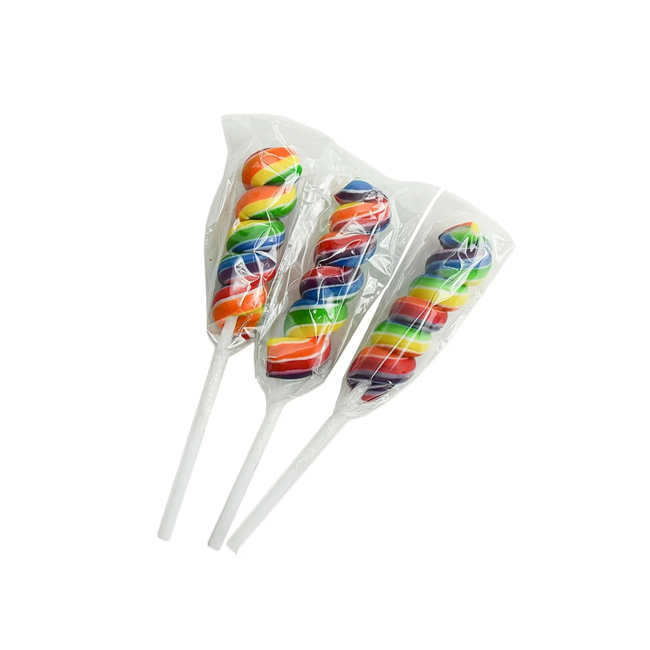 Rainbow Color Splash Tutti Frutti Swirl Lollipops 0,6 oz
